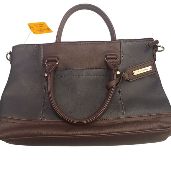 Jaclyn Smith Handbags - Jaclyn Smith Handbag Black‎ Brown Topstitching 14 × 10